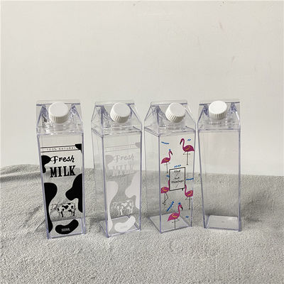 16oz 32oz Eco-friendly Kids Water Bottle Clear Milk Carton Custom Design Logo Stocked