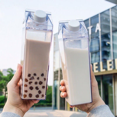 16oz 32oz Eco-friendly Kids Water Bottle Clear Milk Carton Custom Design Logo Stocked