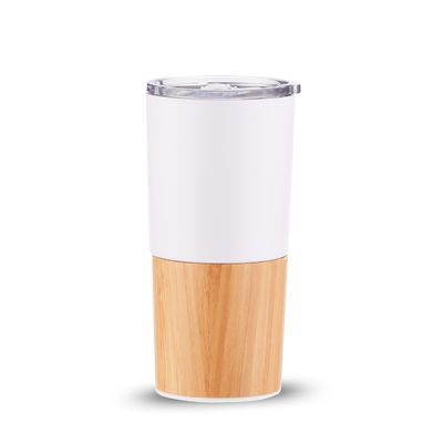 Sustainable 20oz Half Bamboo Shell Vacuum Insulated Tumbler Travel Coffee Mug Capacity