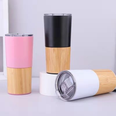Sustainable 20oz Half Bamboo Shell Vacuum Insulated Tumbler Travel Coffee Mug Capacity