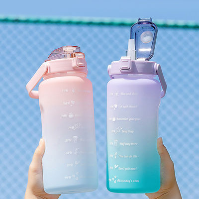 Custom Logo Acceptable 64 oz Water Bottle Removable Straw for Fitness and Sports