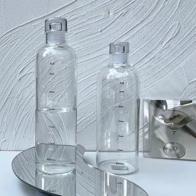 Minimalist Design Style 500ml BPA-Free Borosilicate Glass Water Bottle with Time Marker