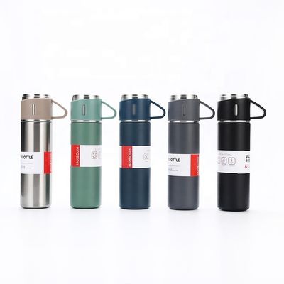 Travel in Style with this Stainless Steel Double Wall Vacuum Flask Water Bottle Set