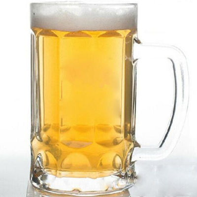 Customized 400-600ml Drinking Glass Beer Cup With Handle 6.8x24.5cm