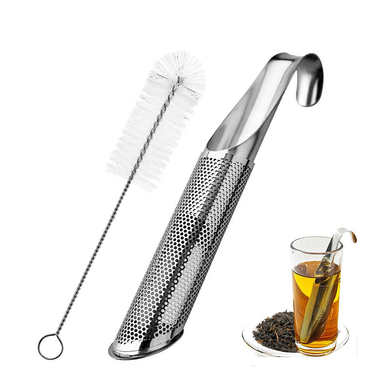 Stainless Steel Long-Handle Spice Strainer Mesh Pipe Tea Infuser for Kitchen Supplies