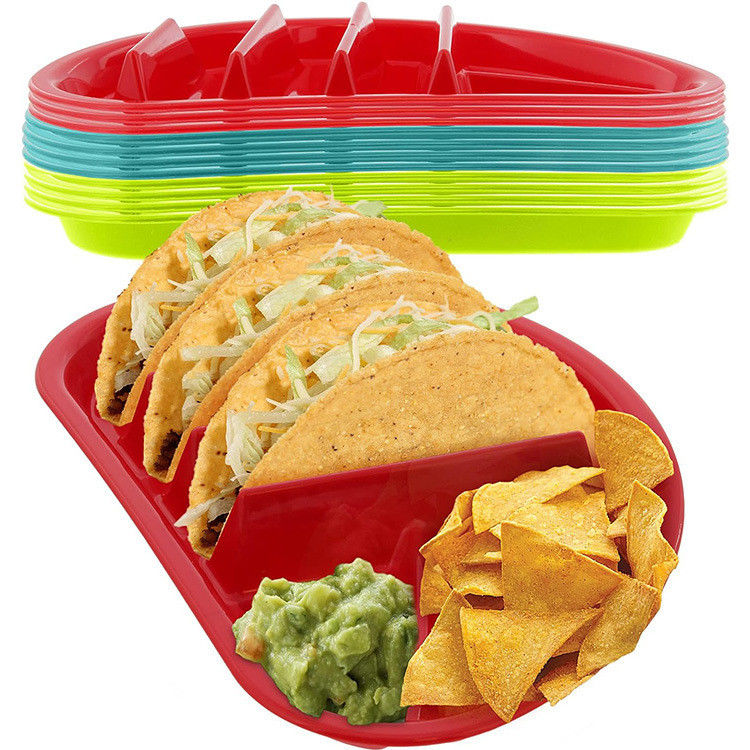 Sustainable Dishwasher Safe BPA Free Microwave Taco Plastic Plates for Back to School