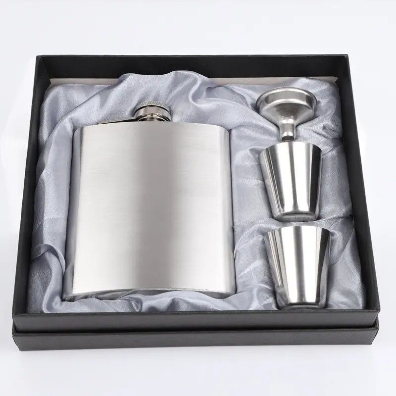 304 Stainless Steel Hip Flask Set for Alcohol Matte Black Capacity 1oz 2oz 3oz 4oz 5oz