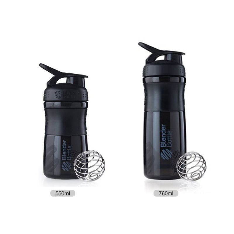 Stainless Steel Ball Portable BPA Free Gym Plastic Protein Shaker Bottle for Sports