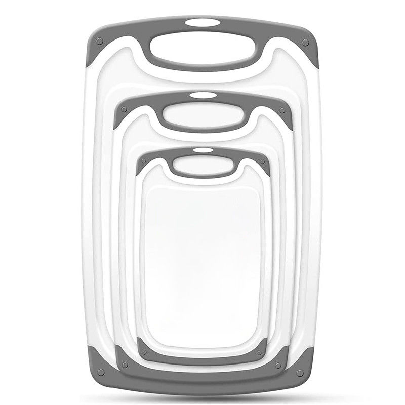 3 Sizes PP Plastic Cutting Board Set with Wear-resistant Material and Non-Slip Surface