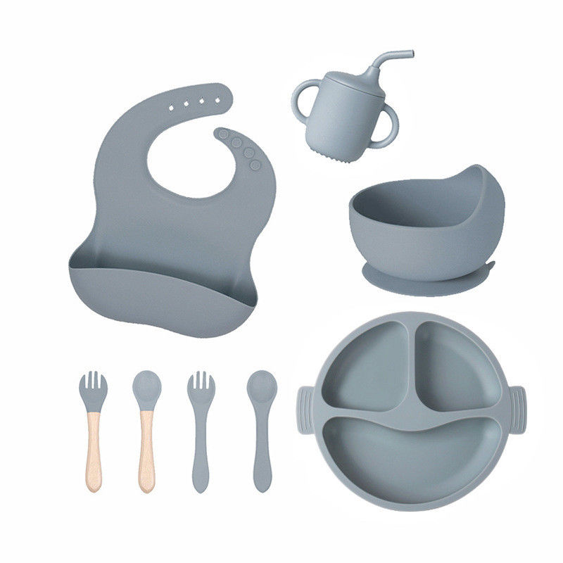 684g BPA Free Non Toxic Silicone Baby Feeding Set for Toddler Tableware Dishwasher Safe
