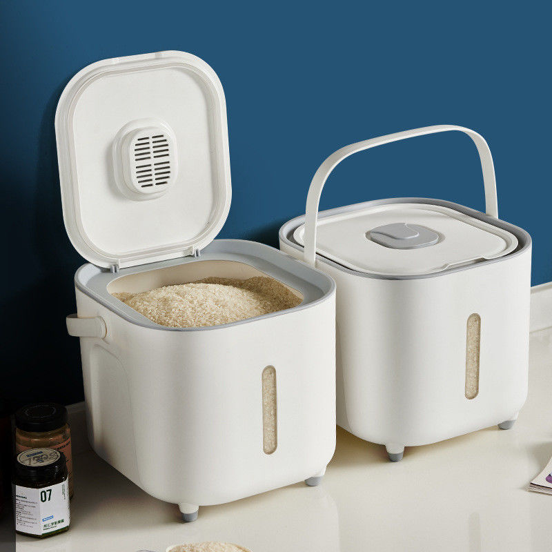 Customizable Logo Food Grade PP Plastic Rice Storage Container with Spoon 5-10kg Load