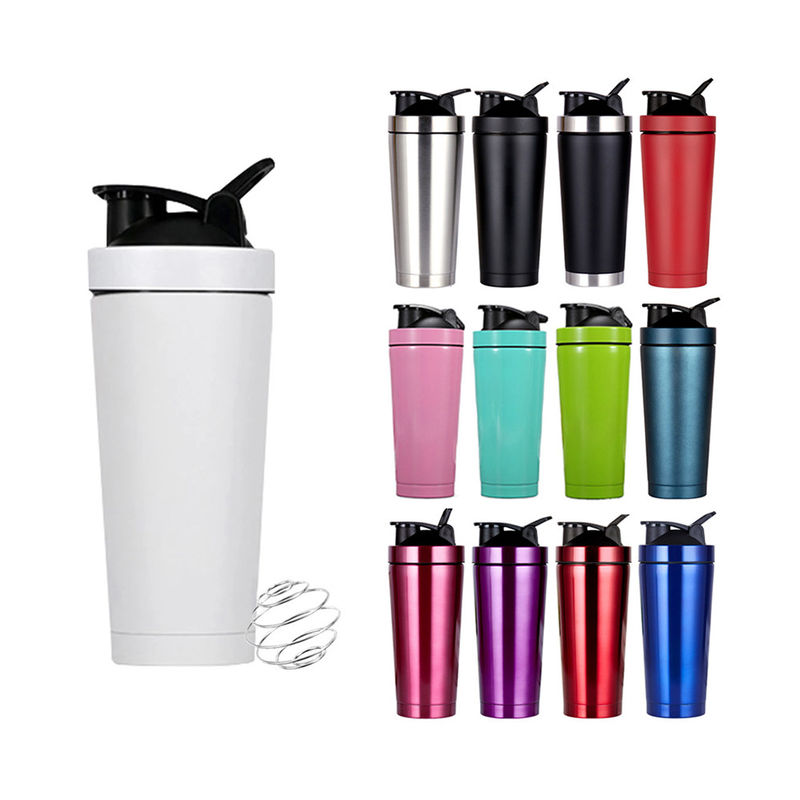 739ml / 500ml Capacity Custom Color Stainless Steel Protein Shaker Bottle for Gym
