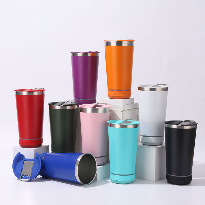 Customer's Logo 20oz Bluetooth Speaker Tumbler Waterproof Stainless Steel Music Cup for Party