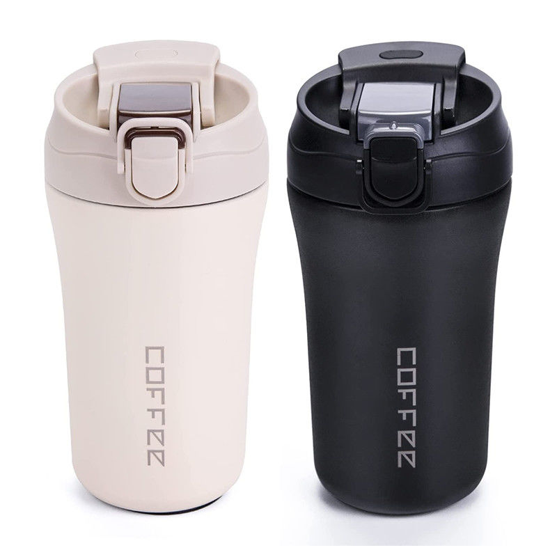 Stainless Steel Vacuum Insulated Travel Coffee Mug 14 oz/400 ml WITH LID and Straw