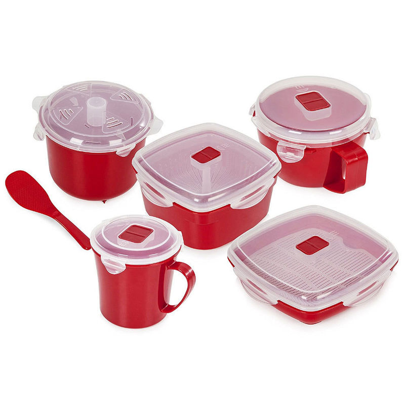 2023 Products 5 Pieces Microwave Steamer Sets in PP Material with Customized Color