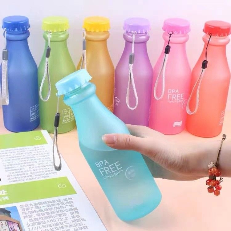 Unbreakable 550mL BPA Free Water Bottle in Candy Colors for School Children 6.8x20cm