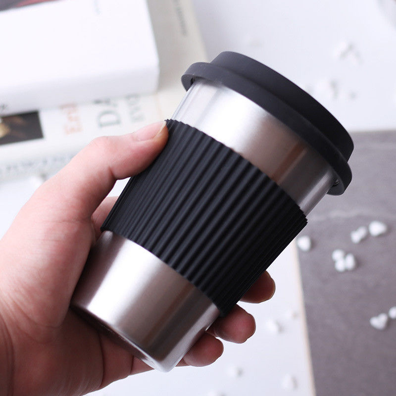 Stainless Steel Coffee Mug Custom 17oz Double Wall 18/8 Tumbler with Silicone Sleeve