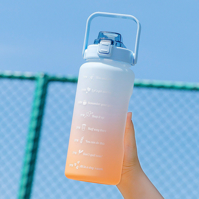 Custom Logo Acceptable 64 oz Water Bottle Removable Straw for Fitness and Sports