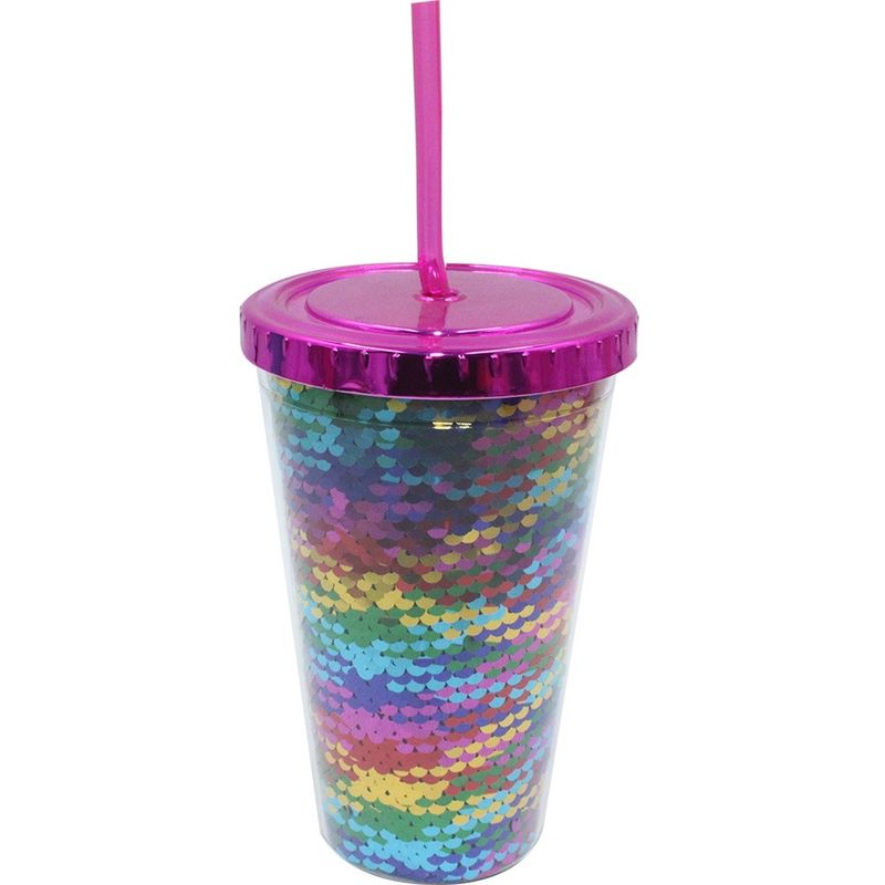 Custom Logo Glitter Tumbler With Straw And Lid For Water Flowing With Anti-corrosion Coating