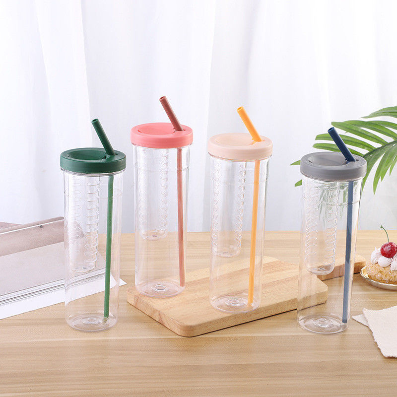 Outdoor Sports Must-Have Food Grade Plastic Water Bottle with Straw Straps and More