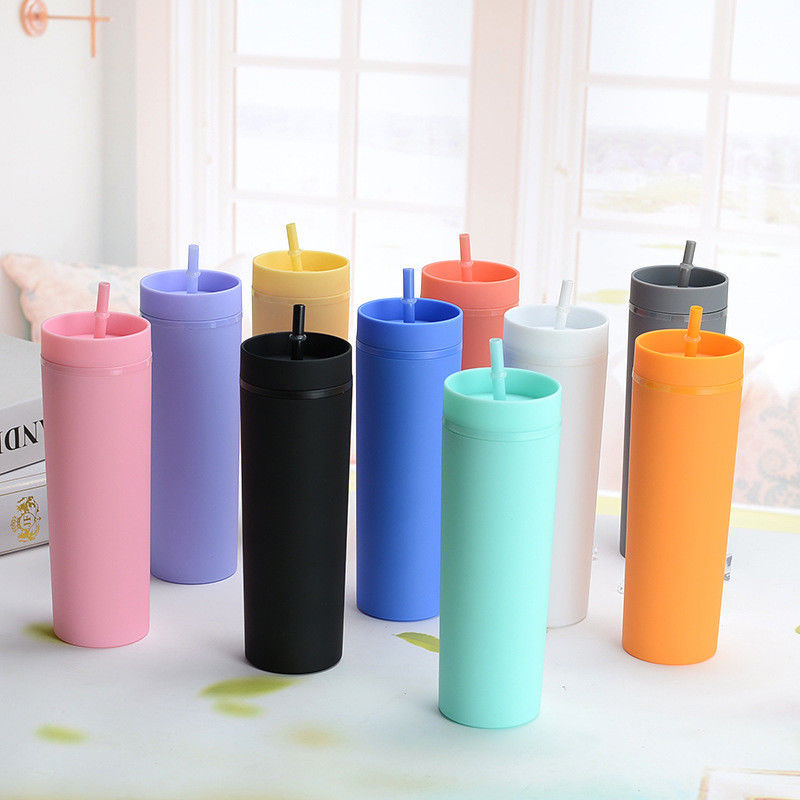 Minimalist Eco Friendly Custom Bpa Free 16oz PP Plastic Water Bottle with Straws